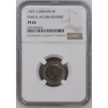 1927 Silver Sixpence Oak Leaves (Proof only) NGC PF 62 #6321240-029