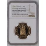 1989 Gold 2 Pounds (Double Sovereign) 500th Anniversary Proof NGC PF 69 ULTRA CAMEO #6318322-029 (AG