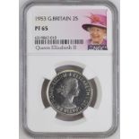 1953 CuproNickel Two Shillings Proof NGC PF 65 #6319847-010