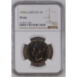 1950 CuproNickel Two Shillings Proof NGC PF 66 #6318471-008