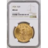 United States 1924 Gold 20 Dollars Saint-Gaudens; Double Eagle NGC MS 64 #2131167-022 (AGW=0.9674 oz