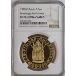 1989 Gold 5 Pounds (5 Sovereigns) 500th Anniversary Proof NGC PF 70 ULTRA CAMEO #5927879-002 (AGW=1.