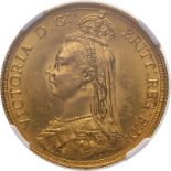 1887 Gold 2 Pounds (Double Sovereign) NGC MS 63 #3069855-006 (AGW=0.4711 oz.)