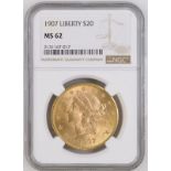 United States 1907 Gold 20 Dollars Liberty Head - Double Eagle NGC MS 62 #2131167-017 (AGW=0.9856 oz