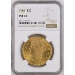 United States 1904 Gold 20 Dollars Liberty Head - Double Eagle NGC MS 62 #2131167-012 (AGW=0.9856 oz