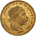 Hungary Franz Joseph 1876 KB Gold 20 Francs Extremely fine (AGW=0.1867 oz.)
