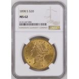 United States 1898 Gold 20 Dollars Liberty Head - Double Eagle NGC MS 62 #2131167-004 (AGW=0.9856 oz