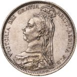 1887 Silver Sixpence New Wreath Design Extremely fine.