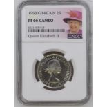 1953 CuproNickel Two Shillings Proof NGC PF 66 CAMEO #6321107-017