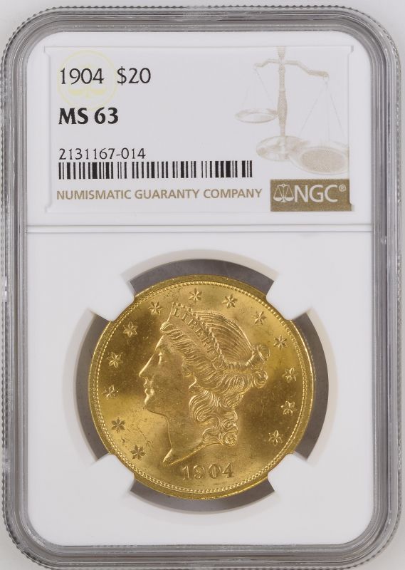 United States 1904 Gold 20 Dollars Liberty Head - Double Eagle NGC MS 63 #2131167-014 (AGW=0.9856 oz