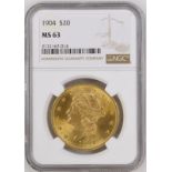 United States 1904 Gold 20 Dollars Liberty Head - Double Eagle NGC MS 63 #2131167-014 (AGW=0.9856 oz
