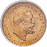 Sweden Oscar II 1901 EB Gold 10 Kronor NGC MS 65 #164684-028 (AGW=0.1297 oz.)
