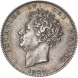 1826 Silver Sixpence Third Reverse Proof Good extremely fine. 2 of date double struck.