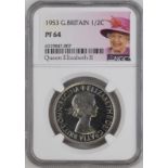 1953 CuproNickel Halfcrown Proof NGC PF 64 #6319847-007