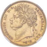 1824 Gold Sovereign NGC AU 58 #4633566-001 (AGW=0.2355 oz.)