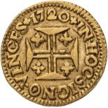Portugal John V 1720 Gold 400 Reis Very fine (AGW=0.0315 oz.)