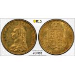 1887 Gold Half-Sovereign Imperfect J DISH L508 PCGS MS60 #42501315 (AGW=0.1176 oz.)