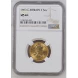 1963 Gold Sovereign NGC MS 64 #5789745-003 (AGW=0.2355 oz.)