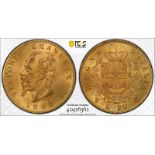Italy Vittorio Emanuele II 1865 T BN Gold 20 Lire PCGS MS63 #42926362 (AGW=0.1867 oz.)
