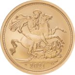 2021 Gold Sovereign BU Matte Struck on the Day Box & COA (AGW=0.2355 oz.)