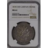 1818 Silver Crown LVIII on edge NGC MS 61 #6029549-001