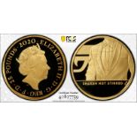 2020 Gold 25 Pounds James Bond, Shaken not Stirred (1/4 oz.) Proof PCGS PR70 DCAM #40827759 Box & CO