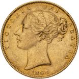 1868 Gold Sovereign Die Number About extremely fine (AGW=0.2355 oz.)