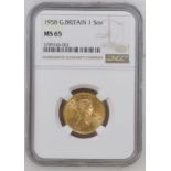 1958 Gold Sovereign NGC MS 65 #5789745-002 (AGW=0.2355 oz.)