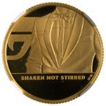 2020 Gold 25 Pounds (1/4 oz.) James Bond, Shaken not Stirred Proof NGC PF 70 ULTRA CAMEO #6055724-02