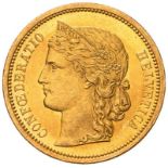 Switzerland 1883 Gold 20 Francs (AGW=0.1867 oz.)