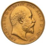 1902 Gold Sovereign Matte Proof Scarce. Extremely fine, lightly cleaned (AGW=0.2650 oz.)