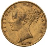 1859 Gold Sovereign Rare. Very fine (AGW=0.2355 oz.)