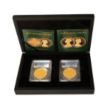 2021 New Gothic Crown Set of 2 Gold 200 Pounds Matte Proof Piedfort PCGS PR70 Box & COA (AGW=3.9996