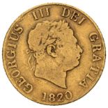 1820 Gold Half-Sovereign Very rare. Fair (AGW=0.1176 oz.)