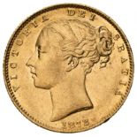 1872 M Gold Sovereign Shield Rare (AGW=0.2355 oz.)