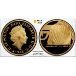 2020 Gold 25 Pounds (1/4 oz.) James Bond, Shaken not Stirred Proof PCGS PR69 DCAM #41466977 Box & CO