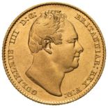 1833 Gold Sovereign Scarce. Very fine, cleaned (AGW=0.2355 oz.)