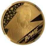 2020 Gold 25 Pounds (1/4 oz.) Music Legends - David Bowie Proof NGC PF 70 ULTRA CAMEO #6055731-014 B