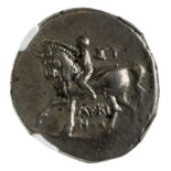 Ancient Greece: Taras, Calabria c.281-240 BC Silver Didrachm Ch VF Strike: 3/5 Surface: 3/5 #6156160