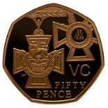 2019 Gold 50 Pence Victoria Cross - Award Proof Piedfort NGC PF 70 ULTRA CAMEO #6063014-007 (AGW=0.9
