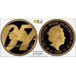 2020 Gold 25 Pounds James Bond, Pay Attention (1/4 oz.) Proof PCGS PR70 DCAM #40643110 Box & COA