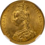 1887 Gold Sovereign Angled J NGC MS 63 #6062378-010 (AGW=0.2355 oz.)