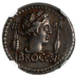 Ancient Rome: Roman Republic Lucius Furius Brocchus c. 63 BC Silver Denarius Ch VF Strike: 4/5 Surfa
