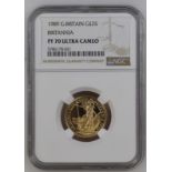 1989 Gold 25 Pounds (1/4 oz.) Britannia Proof NGC PF 70 ULTRA CAMEO #5786178-021