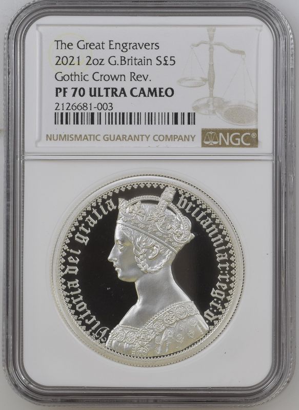 2021 Silver 5 Pounds (2 oz.) Gothic Crown - Victoria Portrait Proof NGC PF 70 ULTRA CAMEO #2126681-0