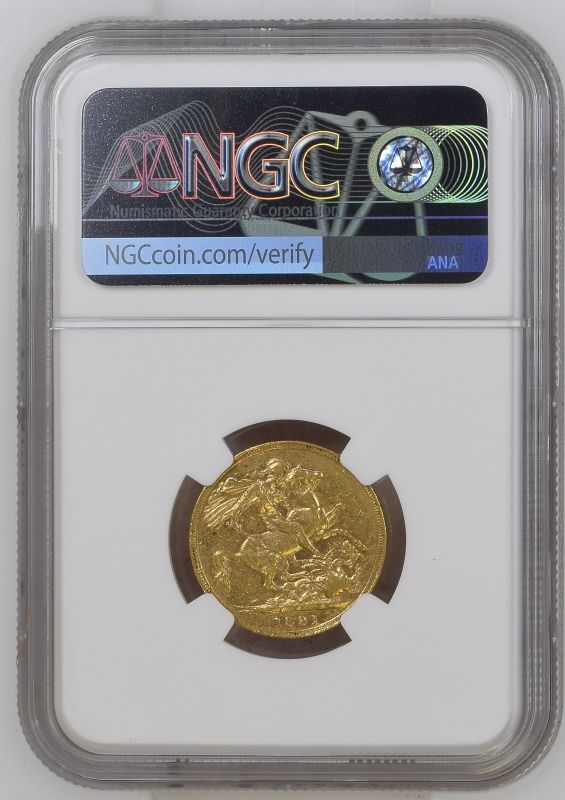 1891 Gold Sovereign Short tail NGC XF 45 #2116741-013 (AGW=0.2355 oz.) - Image 2 of 2
