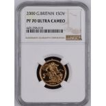 2000 Gold Sovereign Proof NGC PF 70 ULTRA CAMEO #4431298-018 (AGW=0.2355 oz.)