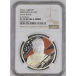 2020 Silver 2 Pounds (1 oz.) Music Legends - David Bowie Proof NGC PF 70 ULTRA CAMEO #6055737-013 Bo