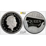 2020 Silver 5 Pounds Queen (Band) (2 oz.) Proof PCGS PR70 DCAM #39343687 Box & COA