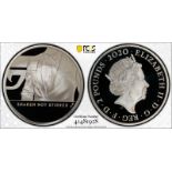 2020 Silver 2 Pounds (1 oz.) James Bond, Shaken not Stirred Proof PCGS PR70 DCAM #41481928 Box & COA